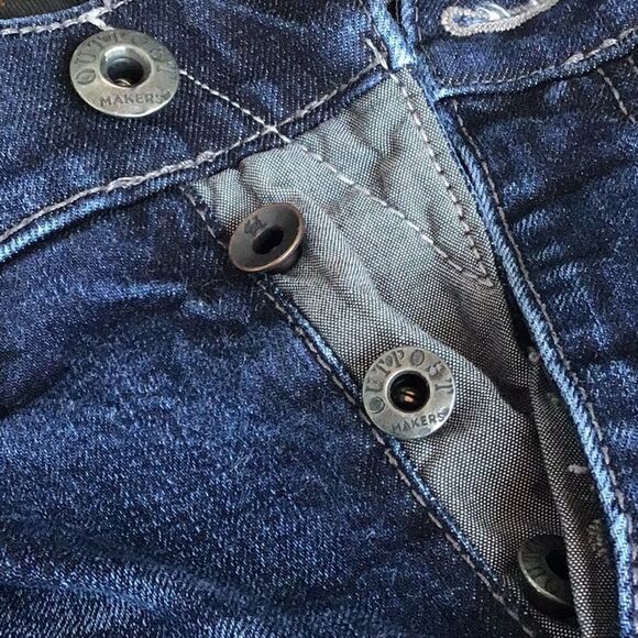 Outpost Makers Buckle Factory Distressed Button Fly Slim Straight Leg Jeans - Picture 16 of 16